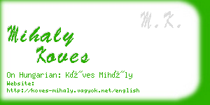 mihaly koves business card